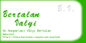 bertalan valyi business card